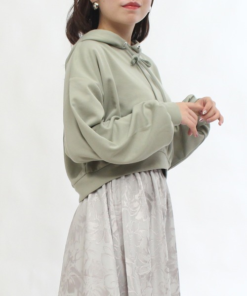 ASTORIA ODIER(アストリアオディール)の「ショートパーカー(パーカー・レディース・ホワイト/チャコールグレー/ミント/ピンク・MEDIUM)」の5枚目の写真