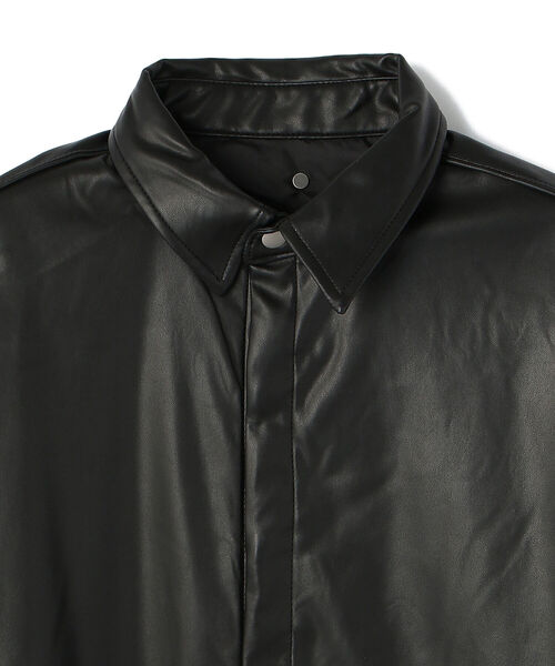 DANKE SCHON（ダンケシェーン）の「DankeSchon/ダンケシェーン/エコレザーシャツ/EcoLether Shirt（シャツ/ブラウス・メンズ・ブラック・FREE）」の4枚目の写真