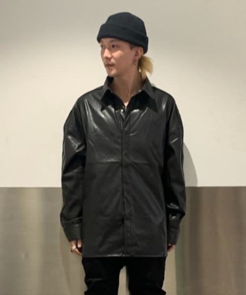 DANKE SCHON（ダンケシェーン）の「DankeSchon/ダンケシェーン/エコレザーシャツ/EcoLether Shirt（シャツ/ブラウス・メンズ・ブラック・FREE）」の7枚目の写真