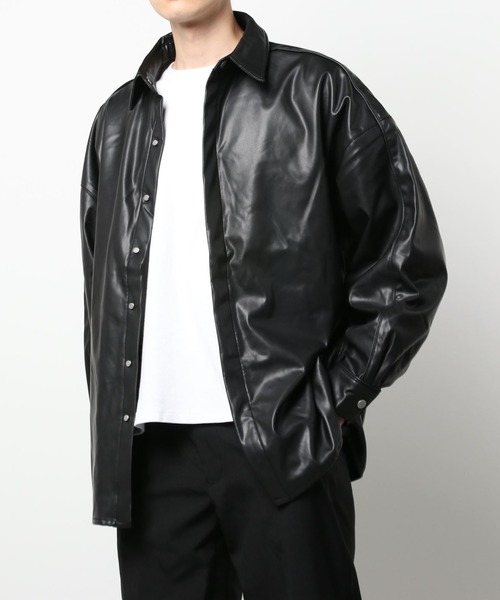 DANKE SCHON（ダンケシェーン）の「DankeSchon/ダンケシェーン/エコレザーシャツ/EcoLether Shirt（シャツ/ブラウス・メンズ・ブラック・FREE）」の8枚目の写真