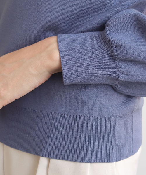 HER CLOSET(ハークローゼット)の「【shemoshelly】前後2wayロングスリーブベーシックニット(ニット/セーター・レディース・ブラウン/ブルー/グレイッシュベージュ/アイボリー/ブラック/ダークグリーン・M)」の16枚目の写真