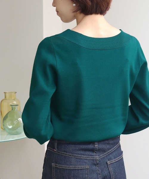 HER CLOSET(ハークローゼット)の「【shemoshelly】前後2wayロングスリーブベーシックニット(ニット/セーター・レディース・ブラウン/ブルー/グレイッシュベージュ/アイボリー/ブラック/ダークグリーン・M)」の15枚目の写真