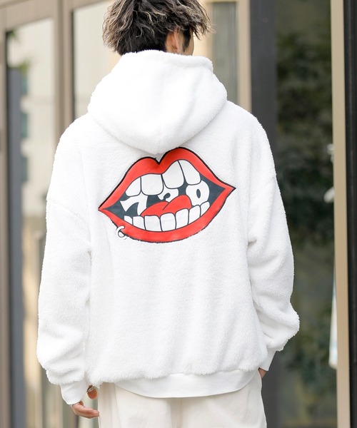 ADMIX/ATELIER SAB MEN（アドミックスアトリエサブメン）の「【RE730 なみおくん コレクション】両面ボア アップリケ 刺繍 オーバーサイズ ジップアップ パーカー（パーカー・メンズ・ホワイト/ブラック/グレー・48/50/52）」の2枚目の写真