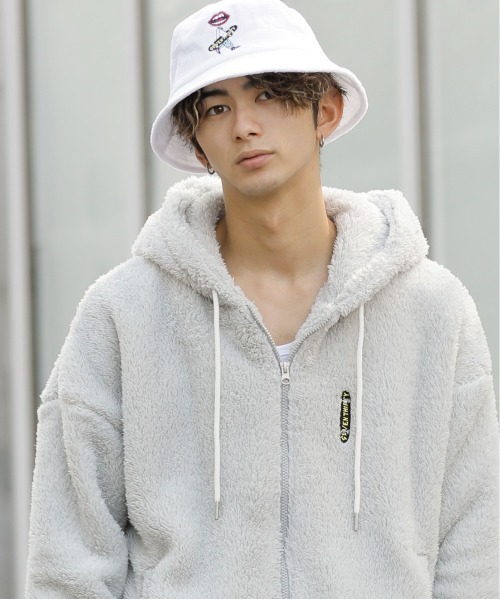 ADMIX/ATELIER SAB MEN（アドミックスアトリエサブメン）の「【RE730 なみおくん コレクション】両面ボア アップリケ 刺繍 オーバーサイズ ジップアップ パーカー（パーカー・メンズ・ホワイト/ブラック/グレー・48/50/52）」の10枚目の写真