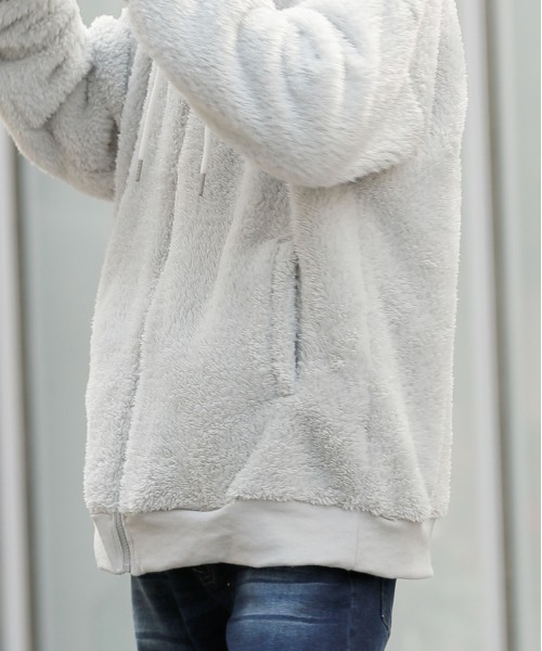 ADMIX/ATELIER SAB MEN（アドミックスアトリエサブメン）の「【RE730 なみおくん コレクション】両面ボア アップリケ 刺繍 オーバーサイズ ジップアップ パーカー（パーカー・メンズ・ホワイト/ブラック/グレー・48/50/52）」の13枚目の写真