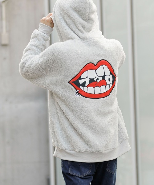 ADMIX/ATELIER SAB MEN（アドミックスアトリエサブメン）の「【RE730 なみおくん コレクション】両面ボア アップリケ 刺繍 オーバーサイズ ジップアップ パーカー（パーカー・メンズ・ホワイト/ブラック/グレー・48/50/52）」の14枚目の写真