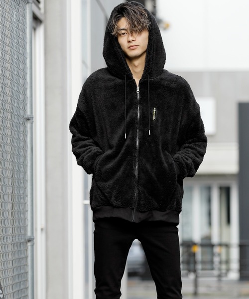 ADMIX/ATELIER SAB MEN（アドミックスアトリエサブメン）の「【RE730 なみおくん コレクション】両面ボア アップリケ 刺繍 オーバーサイズ ジップアップ パーカー（パーカー・メンズ・ホワイト/ブラック/グレー・48/50/52）」の5枚目の写真