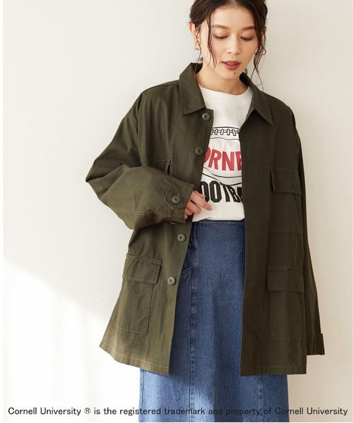 Green Parks(グリーンパークス)の「ミリタリージャケット*(ミリタリージャケット・レディース・ベージュ/カーキ・FREE)」の1枚目の写真