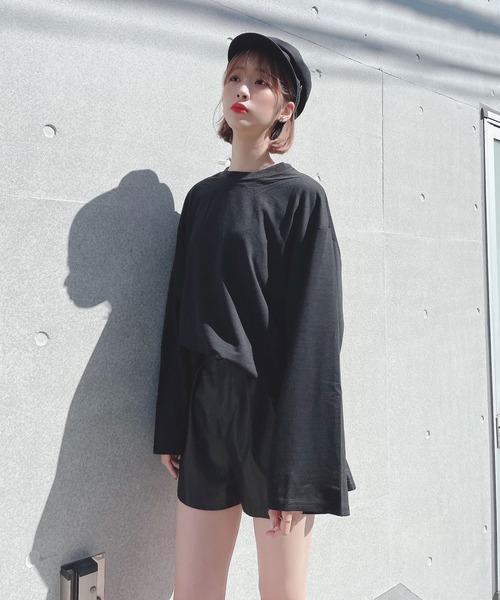 Voyage titty&Co.PETIT(ボヤージュティティアンドコープチ)の「【Voyage titty&Co. PETIT】バックオープンゆるロンTee(Tシャツ/カットソー・レディース・グリーン/ブラック・FREE)」の7枚目の写真