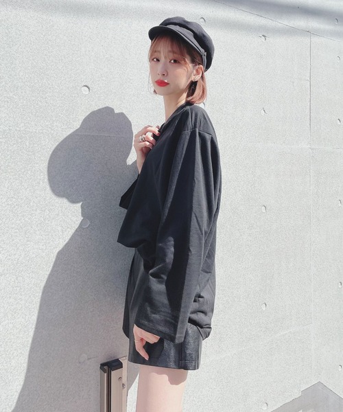 Voyage titty&Co.PETIT(ボヤージュティティアンドコープチ)の「【Voyage titty&Co. PETIT】バックオープンゆるロンTee(Tシャツ/カットソー・レディース・グリーン/ブラック・FREE)」の10枚目の写真
