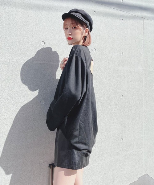Voyage titty&Co.PETIT(ボヤージュティティアンドコープチ)の「【Voyage titty&Co. PETIT】バックオープンゆるロンTee(Tシャツ/カットソー・レディース・グリーン/ブラック・FREE)」の11枚目の写真