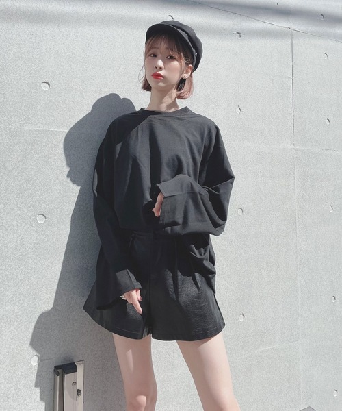 Voyage titty&Co.PETIT(ボヤージュティティアンドコープチ)の「【Voyage titty&Co. PETIT】バックオープンゆるロンTee(Tシャツ/カットソー・レディース・グリーン/ブラック・FREE)」の12枚目の写真