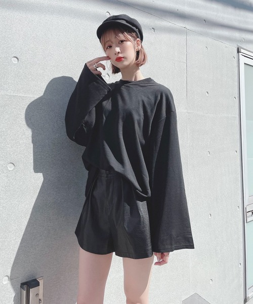 Voyage titty&Co.PETIT(ボヤージュティティアンドコープチ)の「【Voyage titty&Co. PETIT】バックオープンゆるロンTee(Tシャツ/カットソー・レディース・グリーン/ブラック・FREE)」の13枚目の写真