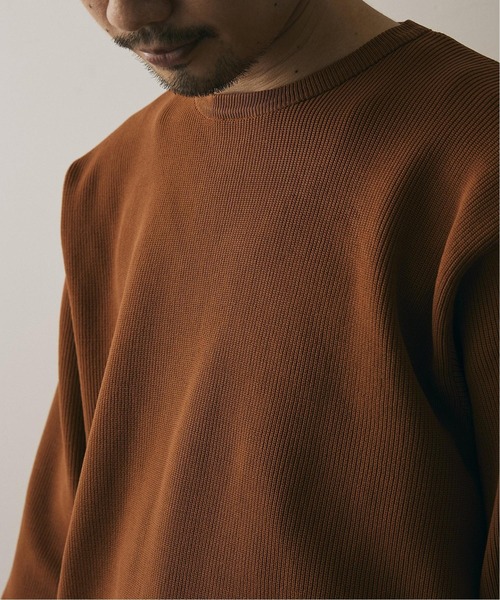 417 EDIFICE（フォーワンセブンエディフィス）の「12G Tech ウォッシャブルアゼクルーネック（ニット/セーター・メンズ・ブラック/ホワイト/ベージュ/サックスブルー/パープル・SMALL/MEDIUM/LARGE）」の3枚目の写真