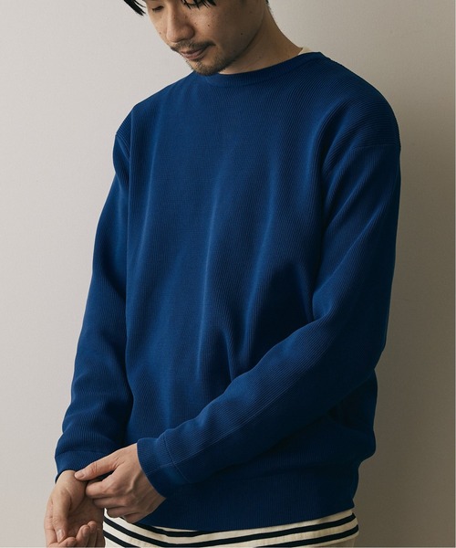 417 EDIFICE（フォーワンセブンエディフィス）の「12G Tech ウォッシャブルアゼクルーネック（ニット/セーター・メンズ・ブラック/ホワイト/ベージュ/サックスブルー/パープル・SMALL/MEDIUM/LARGE）」の4枚目の写真