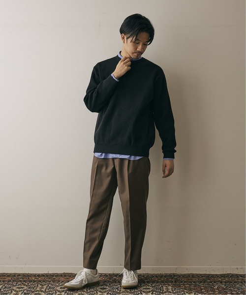 417 EDIFICE（フォーワンセブンエディフィス）の「12G Tech ウォッシャブルアゼクルーネック（ニット/セーター・メンズ・ブラック/ホワイト/ベージュ/サックスブルー/パープル・SMALL/MEDIUM/LARGE）」の13枚目の写真