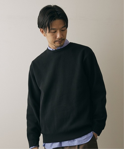 417 EDIFICE（フォーワンセブンエディフィス）の「12G Tech ウォッシャブルアゼクルーネック（ニット/セーター・メンズ・ブラック/ホワイト/ベージュ/サックスブルー/パープル・SMALL/MEDIUM/LARGE）」の20枚目の写真