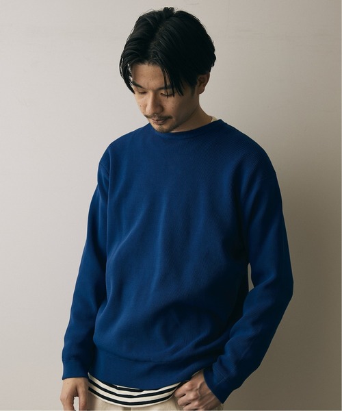 417 EDIFICE（フォーワンセブンエディフィス）の「12G Tech ウォッシャブルアゼクルーネック（ニット/セーター・メンズ・ブラック/ホワイト/ベージュ/サックスブルー/パープル・SMALL/MEDIUM/LARGE）」の15枚目の写真