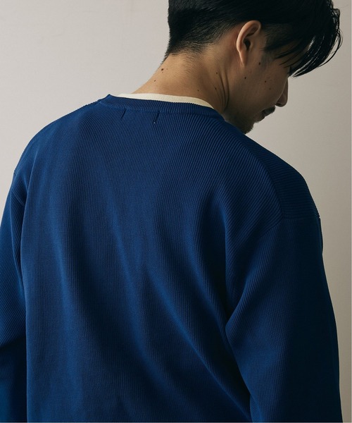 417 EDIFICE（フォーワンセブンエディフィス）の「12G Tech ウォッシャブルアゼクルーネック（ニット/セーター・メンズ・ブラック/ホワイト/ベージュ/サックスブルー/パープル・SMALL/MEDIUM/LARGE）」の21枚目の写真