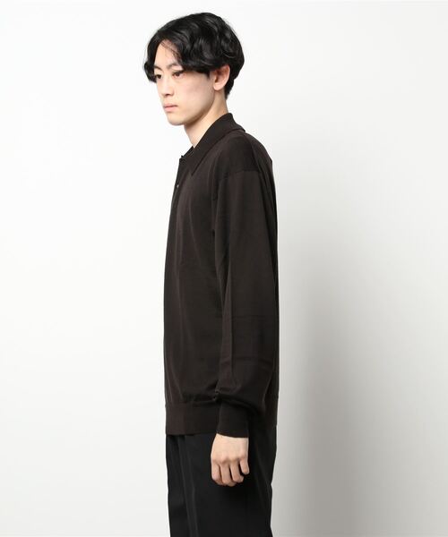 Kaptain Sunshine（キャプテン サンシャイン）の「【KAPTAIN SUNSHINE】〈別注〉ハイゲージニットポロ MEN（ニット/セーター・メンズ・ブラウン/グレー・X-LARGE）」の4枚目の写真