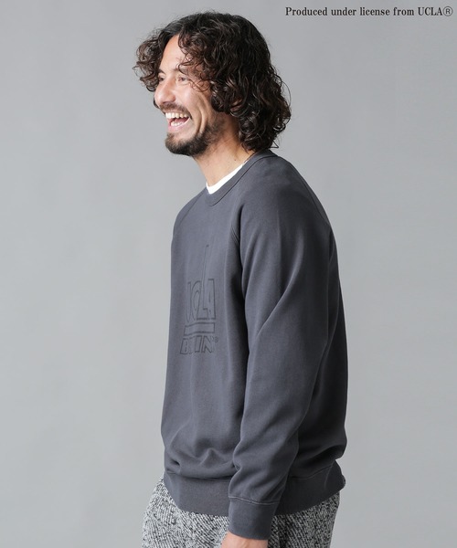 激レア RRL フェード加工 スウェット ロゴ カレッジ カーディガン NANO universe（ナノユニバース）の「カレッジロゴフェード加工