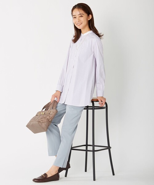J.PRESS(ジェイプレス)の「【洗える】40/2NEWESTバックピーチ テーパード パンツ(その他パンツ・レディース・ライトグリーン系/ネイビー系/サックスブルー系・T13/T15/T17)」の8枚目の写真
