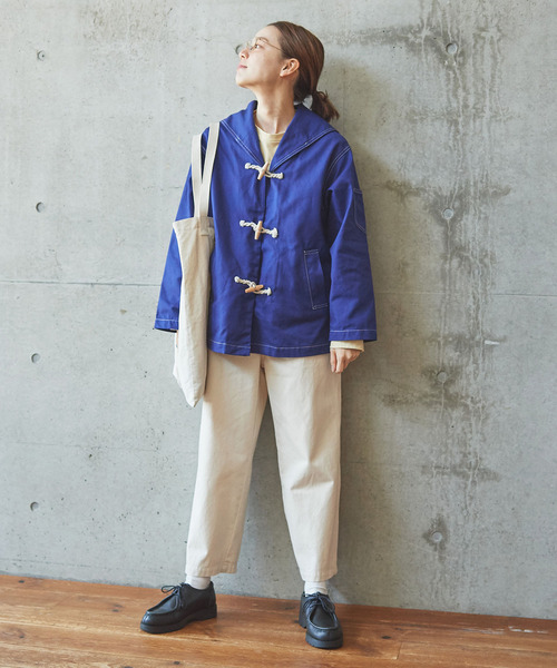 PAR ICI KLASSISK（パーリッシィクラシスク）の「フレンチワーカーサージ セーラージャケット（その他アウター・レディース・ブルー/アイボリー・FREE）」の10枚目の写真