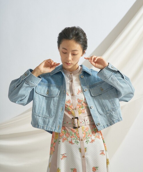 GRACE CONTINENTAL（グレースコンチネンタル）の「デニムジャケット（デニムジャケット・レディース・ホワイト/インディゴブルー・36/38）」の3枚目の写真
