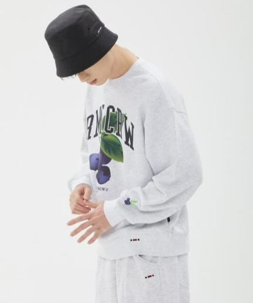 ROMANTIC CROWN（ロマンティッククラウン）の「ROMANTIC CROWN(ロマンティッククラウン) /GARDENING BERRY SWEAT SHIRT/ガーデニングベリー クルーネック スウェットシャツ（スウェット・レディース・ライトグレー/ブラック/パープル・M/L/XL）」の4枚目の写真