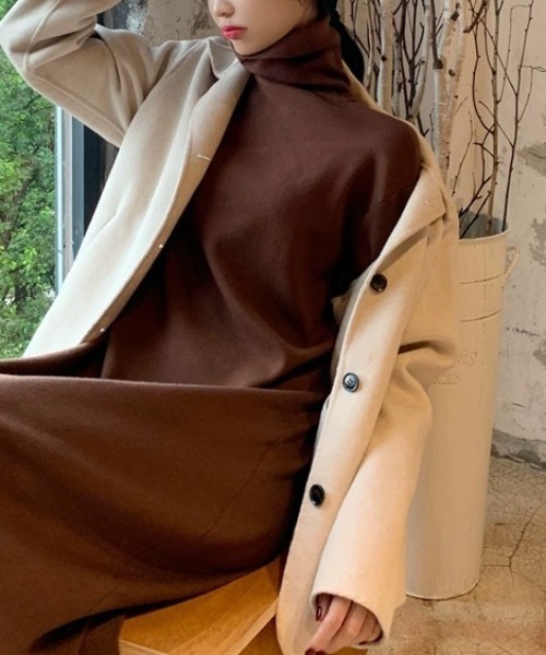 Wefst（ウェスト）の「【Wefst】タートルロングワンピ（ワンピース・レディース・ブラック/グレー/ブラウン/ブルー/アイボリー・FREE）」の21枚目の写真