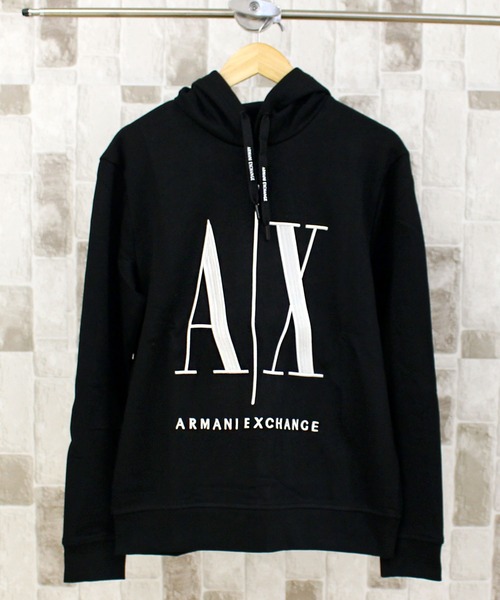 ARMANI EXCHANGE(アルマーニエクスチェンジ)の「A│X ICON ロゴ刺繍スウェットパ-カー 8NZMPC ZJ1ZZ(パーカー・メンズ・ホワイト/ブラック・M/L/XL)」の2枚目の写真