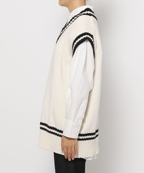 LOWRYS FARM（ローリーズファーム）の「チルデンニットベスト　263391（ベスト・レディース・オフホワイト/ブラック/グリーン・FREE）」の15枚目の写真