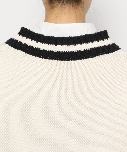 LOWRYS FARM（ローリーズファーム）の「チルデンニットベスト　263391（ベスト・レディース・オフホワイト/ブラック/グリーン・FREE）」の8枚目の写真