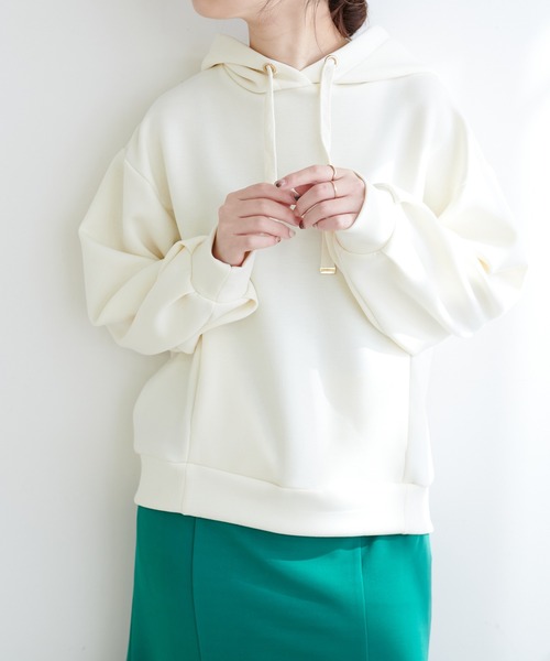 natural couture(ナチュラルクチュール)の「【大人気アイテム】ふわもちラテパーカー(パーカー・レディース・サックスブルー/グレイッシュベージュ/アイボリー/ピンクベージュ・FREE)」の2枚目の写真