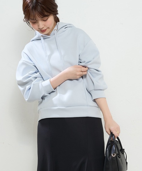 natural couture(ナチュラルクチュール)の「【大人気アイテム】ふわもちラテパーカー(パーカー・レディース・サックスブルー/グレイッシュベージュ/アイボリー/ピンクベージュ・FREE)」の9枚目の写真