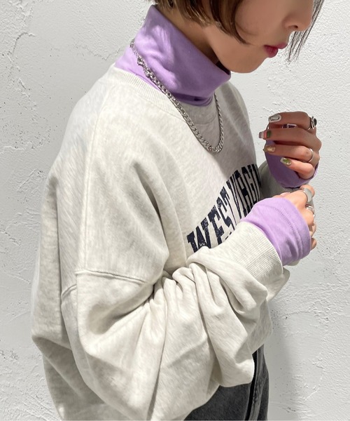 apres jour mignon(アプレジュールミニョン)の「ハイネックインナー【ZOZOTOWN限定アイテム】(Tシャツ/カットソー・レディース・ピンク/パープル/グリーン/オフホワイト/ライトイエロー/ブラック/オレンジ・X-LARGE/フリー)」の4枚目の写真