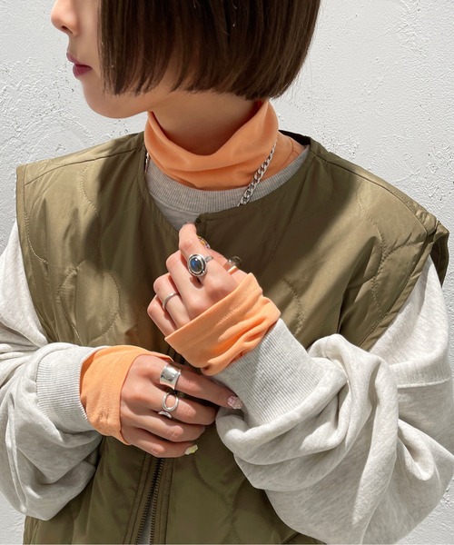 apres jour mignon(アプレジュールミニョン)の「ハイネックインナー【ZOZOTOWN限定アイテム】(Tシャツ/カットソー・レディース・ピンク/パープル/グリーン/オフホワイト/ライトイエロー/ブラック/オレンジ・X-LARGE/フリー)」の7枚目の写真