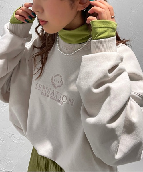 apres jour mignon(アプレジュールミニョン)の「ハイネックインナー【ZOZOTOWN限定アイテム】(Tシャツ/カットソー・レディース・ピンク/パープル/グリーン/オフホワイト/ライトイエロー/ブラック/オレンジ・X-LARGE/フリー)」の3枚目の写真