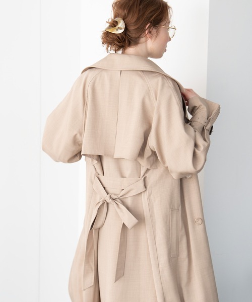 Crisp（クリスプ）の「オーバートレンチコート（トレンチコート・レディース・ベージュ/グレー・FREE）」の22枚目の写真