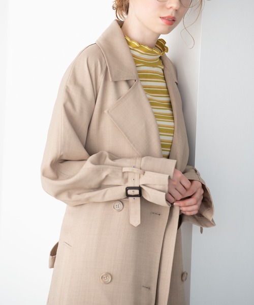 Crisp（クリスプ）の「オーバートレンチコート（トレンチコート・レディース・ベージュ/グレー・FREE）」の14枚目の写真