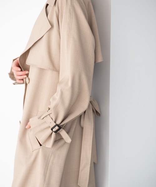 Crisp（クリスプ）の「オーバートレンチコート（トレンチコート・レディース・ベージュ/グレー・FREE）」の12枚目の写真