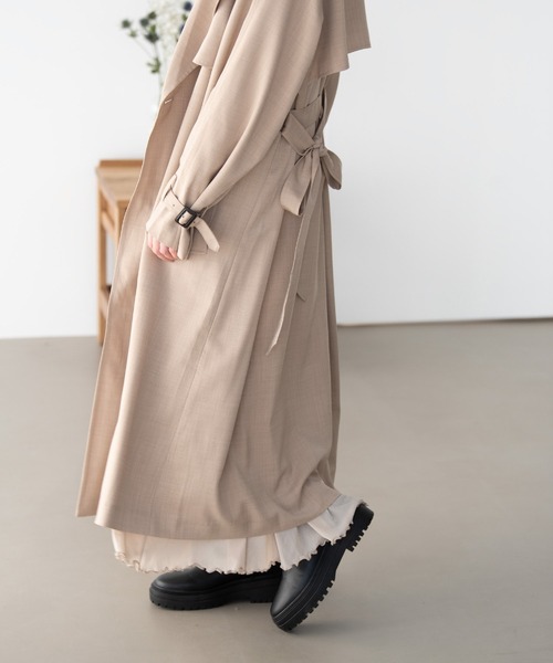 Crisp（クリスプ）の「オーバートレンチコート（トレンチコート・レディース・ベージュ/グレー・FREE）」の17枚目の写真
