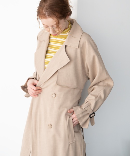 Crisp（クリスプ）の「オーバートレンチコート（トレンチコート・レディース・ベージュ/グレー・FREE）」の18枚目の写真