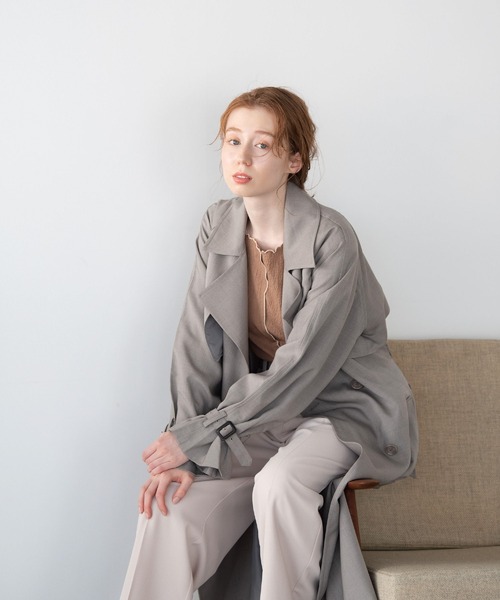 Crisp（クリスプ）の「オーバートレンチコート（トレンチコート・レディース・ベージュ/グレー・FREE）」の20枚目の写真