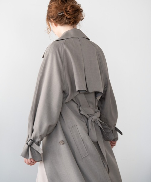 Crisp（クリスプ）の「オーバートレンチコート（トレンチコート・レディース・ベージュ/グレー・FREE）」の15枚目の写真