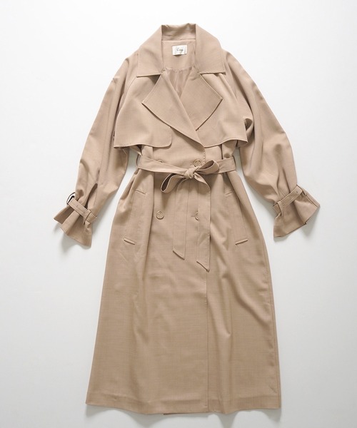 Crisp（クリスプ）の「オーバートレンチコート（トレンチコート・レディース・ベージュ/グレー・FREE）」の19枚目の写真
