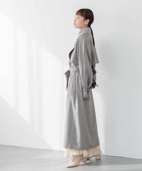 Crisp（クリスプ）の「オーバートレンチコート（トレンチコート・レディース・ベージュ/グレー・FREE）」の5枚目の写真