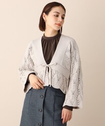 OPAQUE.CLIP | 透かし編みゆるニットボレロ(カーディガン/ボレロ)