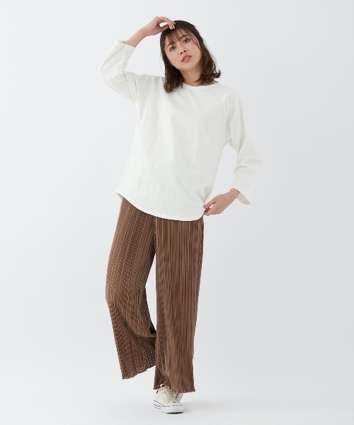 セール】【OP:オーピー】レディースラグランロングTシャツ オーバー