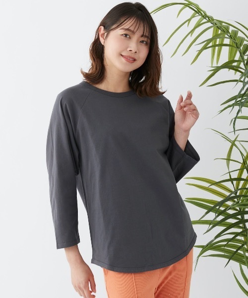 レディース 半袖Tシャツ★キルシ★ラグラン袖 LONG SLEEVE セール】Raglan Sleeve ＆ Ringer Print T-shirt/オーバーサイズ